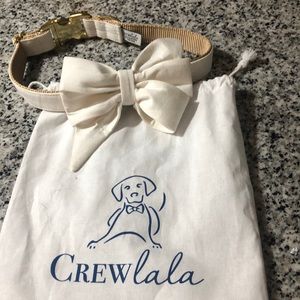 Crew lala ivory wedding dog bow size large